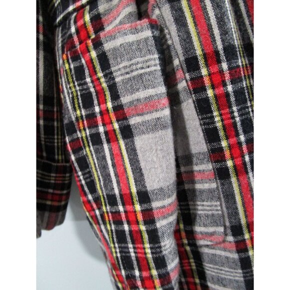 Vintage 1940s Sears Pilgrim Plaid Robe Mens M Cozy Wool Flannel Snap On Belt GUC - Picture 11 of 16